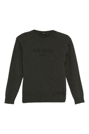 green wool jumper BALMAIN PARIS KIDS | BX9P60Z3294762NE